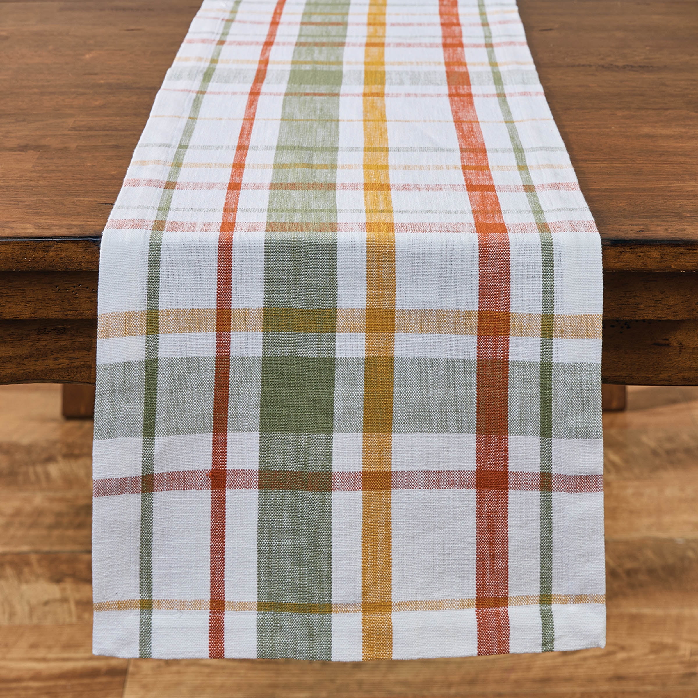 Autumn Plaid Cotton Table Runner 14" x 54"