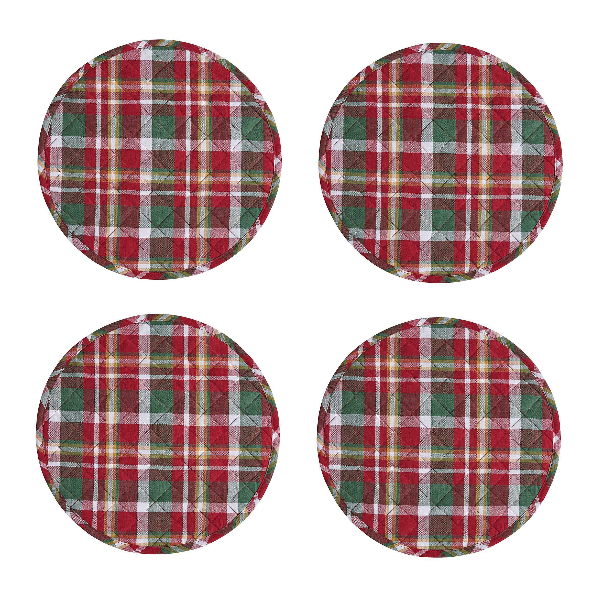 Split P Sleigh Bell Plaid Quilted Placemat Set of 4