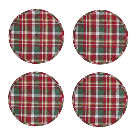 Split P Sleigh Bell Plaid Quilted Placemat Set of 4