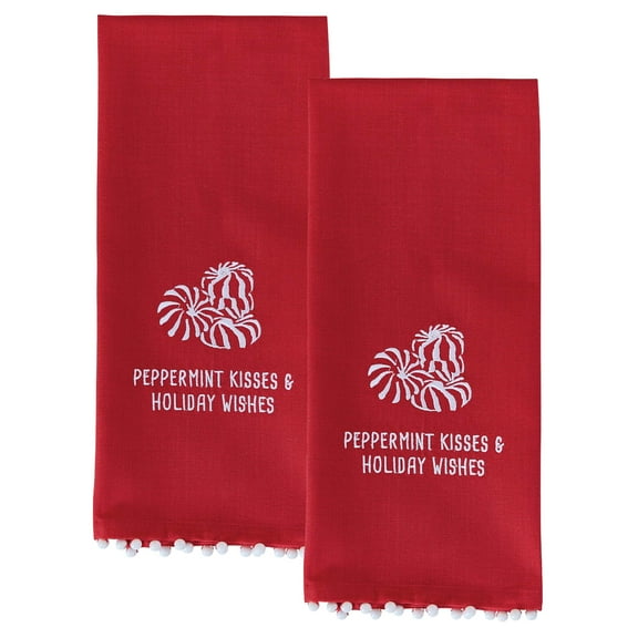 Split P Split P Peppermint Kisses Decorative Dishtowel Set Of 2