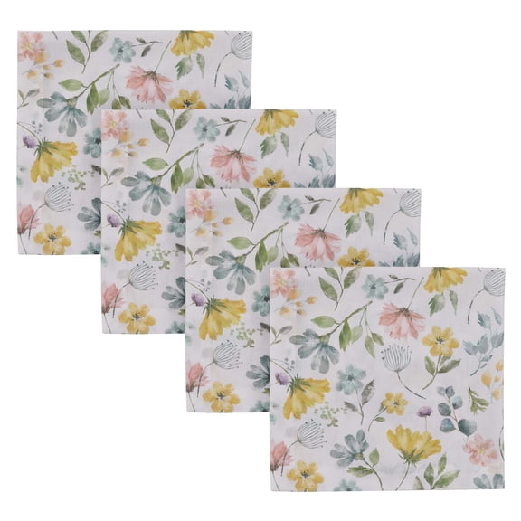 Split P Spring Flowers Blue Cloth Napkin Set of 4 20"