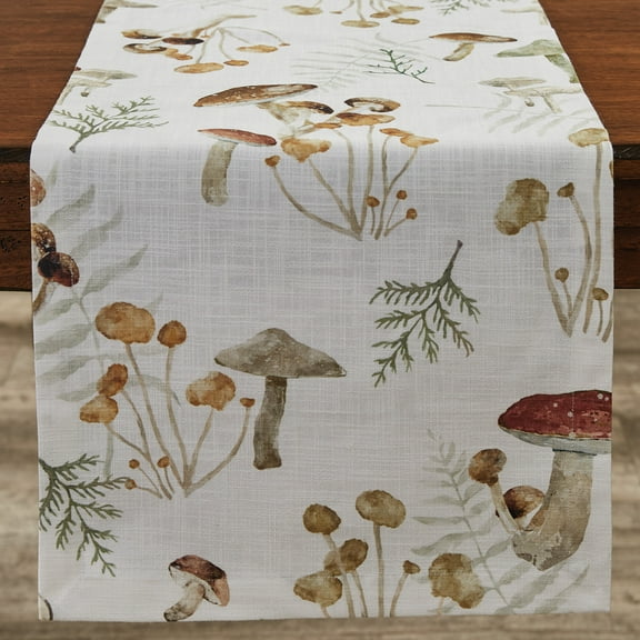 Split P Wild Mushrooms Table Runner 15" X 72"
