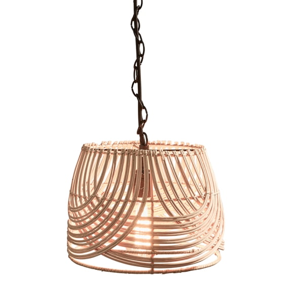 Split P Woven Rattan Pendant