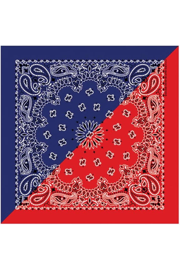Split Paisley Bandana - Navy and Red