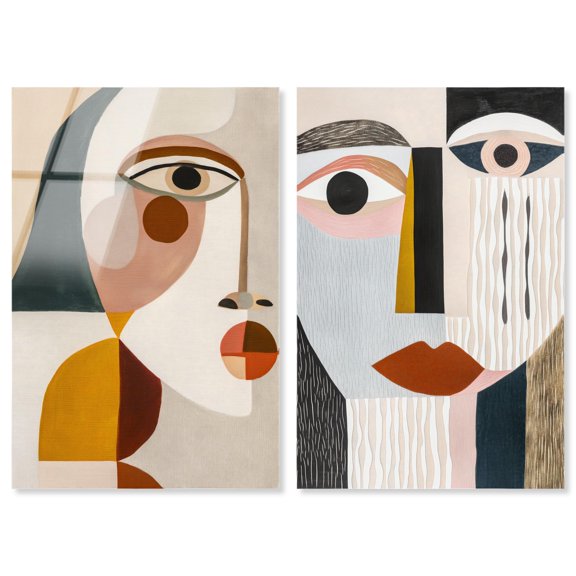 Split Personalities Acrylic Print Modern Abstract Art Set by Art Remedy, Ready to Hang, 30 x 45