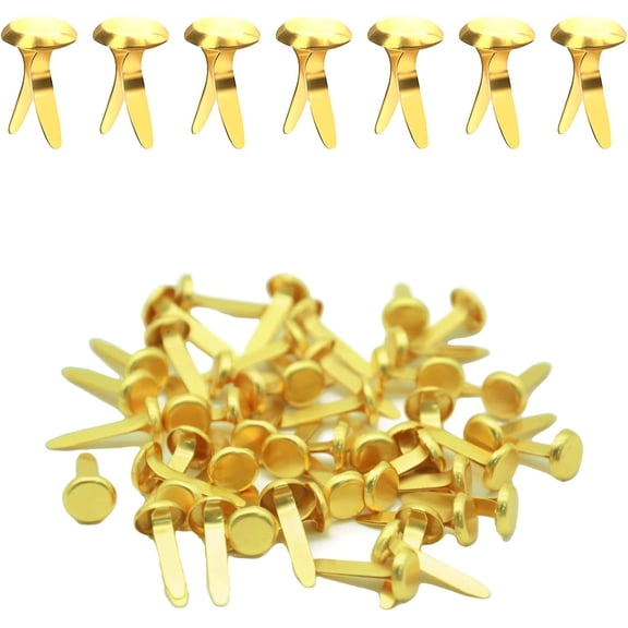 Split Pins Craft, 50 Pcs Gold Paper Fasteners Pastel Metal Split Pin Split Pin Mini Brads Round Brads for DIY Crafts Projects Scrapbooking Office