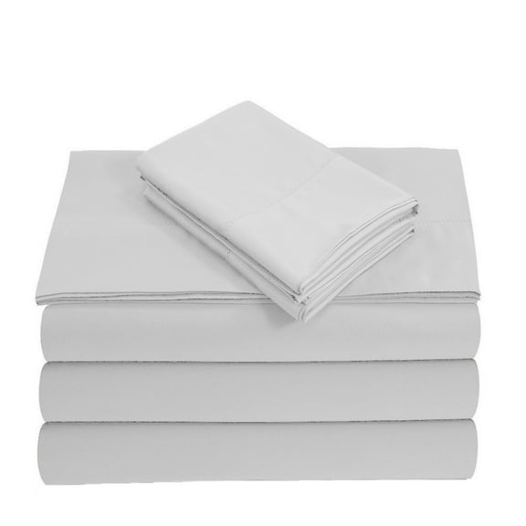 Split Queen 5-Piece Sheet Set, 1000-TC Giza Cotton, 10 inch Deep Pockets - White