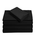 thumbnail image 1 of Split Queen 5-Piece Sheet Set, 400-TC Giza Cotton, 25 inch Deep Pockets - Black, 1 of 7