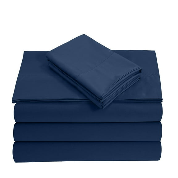 Split Queen 5-Piece Sheet Set, 800-TC Giza Cotton, 10 inch Deep Pockets - Mediterranean Blue