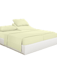 thumbnail image 1 of Split Queen 7-PC Sheet Set [4-Pillowcases] - 1000-Thread Count 100% Organic Cotton, 20" Deep Pockets - Ivory, 1 of 7