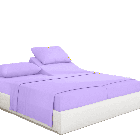 Split Queen 7-PC Sheet Set - 600-TC 100% Egyptian Cotton, 10" Deep Pockets - Lilac