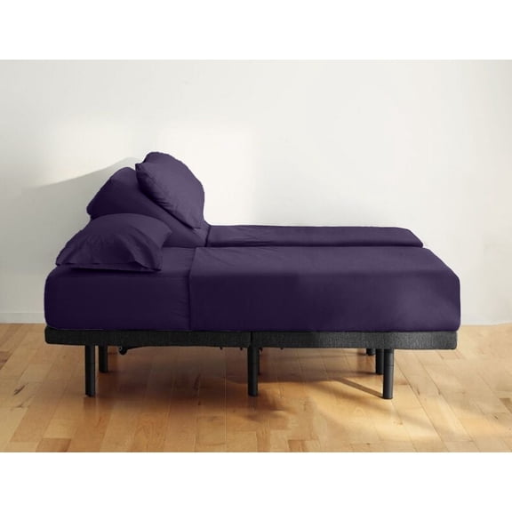 Split Queen Sheet Set 28" EXTRA DEEP POCKET, 800-Thread-Count 100% Egyptian Cotton 5 PC Plum