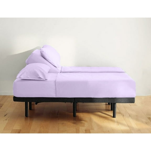 Split Queen Sheet Set 28" EXTRA DEEP POCKET, 700-Thread-Count 100% Egyptian Cotton 5 PC Lilac