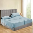thumbnail image 1 of Split Queen Sheets Sets for Adjustable Bed Cotton, Luxury Sheets 100% Egyptian Cotton - 500 TC - Designed for Split Bed, Fit- ( 10-12" Inch Deep Pockets ) ( Split-Queen ) French Blue Solid, 1 of 5