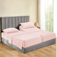 thumbnail image 1 of Split Queen Sheets Sets for Adjustable Bed Cotton, Luxury Sheets 100% Egyptian Cotton - 500 TC - Designed for Split Bed, Fit- ( 16-18" Inch Deep Pockets ) ( Split-Queen ) Blush Pink Solid, 1 of 5