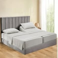 thumbnail image 1 of Split Queen Sheets Sets for Adjustable Bed Cotton, Luxury Sheets 100% Egyptian Cotton - 500 TC - Designed for Split Bed, Fit- ( 16-18" Inch Deep Pockets ) ( Split-Queen ) Silver Grey Solid, 1 of 5