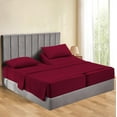 thumbnail image 1 of Split Queen Sheets Sets for Adjustable Bed Cotton, Luxury Sheets 100% Egyptian Cotton - 500 TC - Designed for Split Bed, Fit- ( 22-24" Inch Deep Pockets ) ( Split-Queen ) Burgundy Solid, 1 of 5