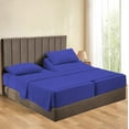 thumbnail image 1 of Split Queen Sheets Sets for Adjustable Bed Cotton, Luxury Sheets 100% Egyptian Cotton - 500 TC - Designed for Split Bed, Fit- ( 22-24" Inch Deep Pockets ) ( Split-Queen ) Royal Blue Stripe, 1 of 5