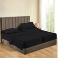 thumbnail image 1 of Split Queen Sheets Sets for Adjustable Bed Cotton, Luxury Sheets 100% Egyptian Cotton - 500 TC - Designed for Split Bed, Fit- ( 25-30" Inch Deep Pockets ) ( Split-Queen ) Black Stripe, 1 of 5