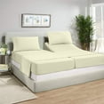 thumbnail image 1 of Split Queen Sheets Sets for Adjustable Bed - 1000-Thread-Count 100% Egyptian Cotton, Sateen Weave 25-Inch Extra Deep Pockets 1000-TC Bedsheet - Ivory, 1 of 8