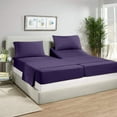 thumbnail image 1 of Split Queen Sheets Sets for Adjustable Bed - 1000-Thread-Count 100% Egyptian Cotton, Sateen Weave 30-Inch Extra Deep Pockets 1000-TC Bedsheet - Plum, 1 of 8