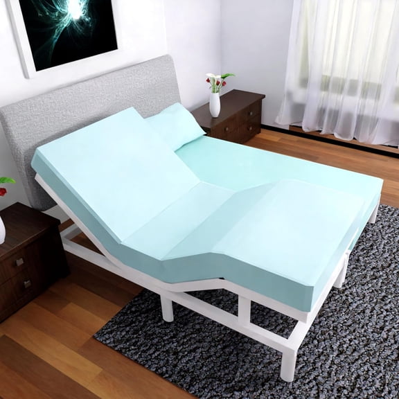 Split Queen Sheets for Adjustable Bed - 5 Pcs Set, Soft, Wrinkle-Resistant, Easy Care, Aqua