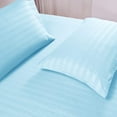 thumbnail image 1 of Split Queen Size Bed Sheet Set 5 Piece, 100% Egyptian Cotton - 22" Deep Pocket, 400 Thread Count, Extra Soft and Luxury - -Light Blue Stripe, 1 of 5