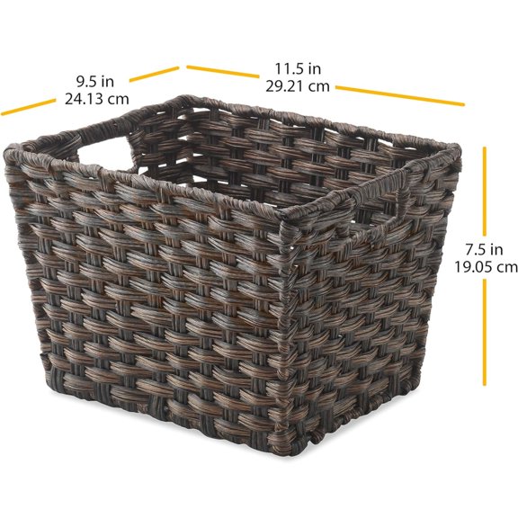 Split Rattique Storage Tote, 0.2 Gal (Set of 4)