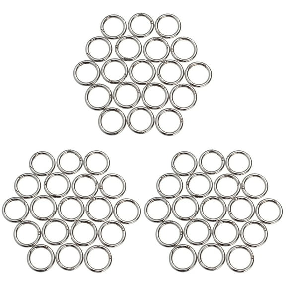 Split Ring Jewelry Making Rings Open Jump for Keychains Stainless Steel Carabiner 60 Pcs