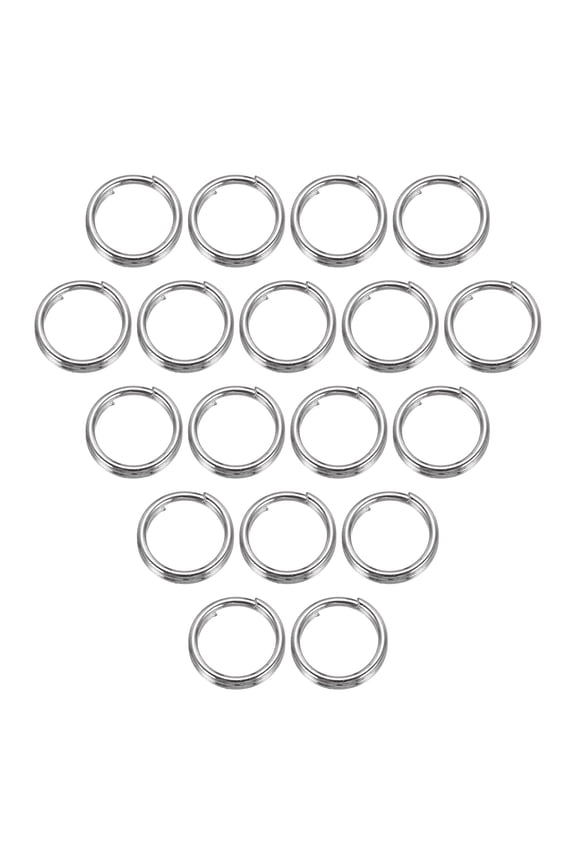 Split Rings, 0.02" Thick 0.2" OD 304 Stainless Steel Open Jump Ring Solid Keychain Loop Buckle for Keychains Car Key Hanging, 60pcs