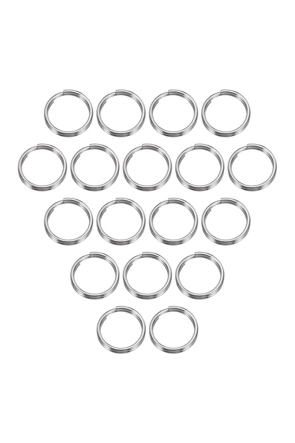 Split Rings, 0.02" Thick 0.28" OD 304 Stainless Steel Open Jump Ring Solid Keychain Loop Buckle for Keychains Car Key Hanging, 60pcs