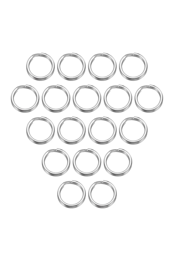 Split Rings, 0.04" Thick 0.39" OD 304 Stainless Steel Open Jump Ring Solid Keychain Loop Buckle for Keychains Car Key Hanging, 60pcs