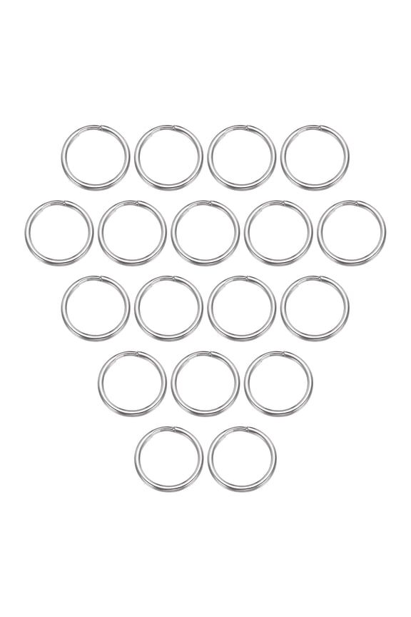 Split Rings, 0.05" Thick 0.59" OD 304 Stainless Steel Open Jump Ring Solid Keychain Loop Buckle for Keychains Car Key Hanging, 40pcs