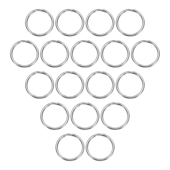 Split Rings, 0.06" Thick 0.79" OD 304 Stainless Steel Open Jump Ring Solid Keychain Loop Buckle for Keychains Car Key Hanging, 40pcs