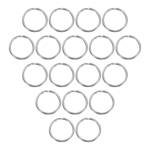 Split Rings, 0.06" Thick 0.98" OD 304 Stainless Steel Open Jump Ring Solid Keychain Loop Buckle for Keychains Car Key Hanging, 20pcs