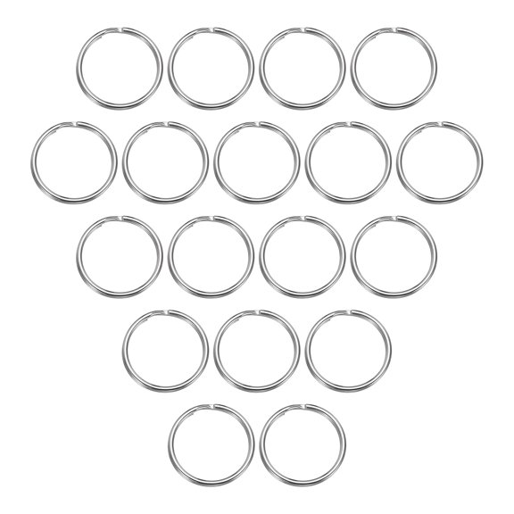 Split Rings, 0.06" Thick 0.98" OD 304 Stainless Steel Open Jump Ring Solid Keychain Loop Buckle for Keychains Car Key Hanging, 40pcs