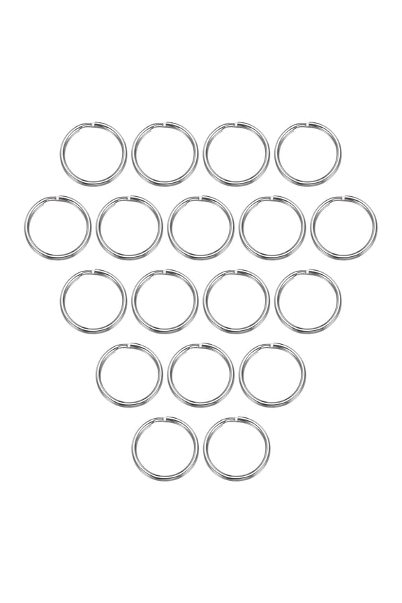 Split Rings, 0.08" Thick 1.1" OD 304 Stainless Steel Open Jump Ring Solid Keychain Loop Buckle for Keychains Car Key Hanging, 20pcs