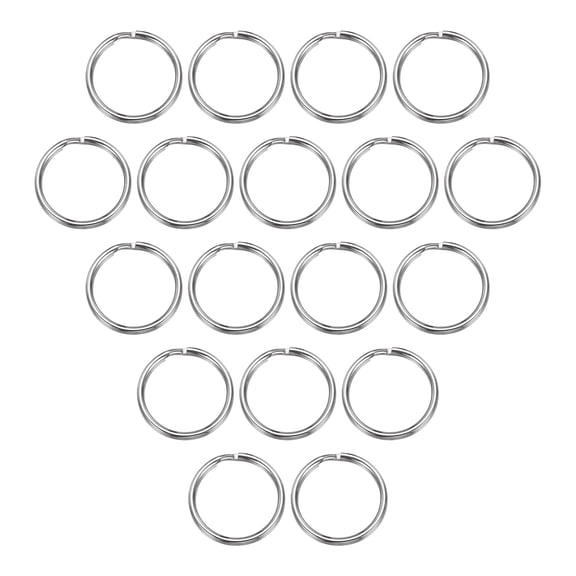 Split Rings, 0.08" Thick 1.18" OD 304 Stainless Steel Open Jump Ring Solid Keychain Loop Buckle for Keychains Car Key Hanging, 40pcs