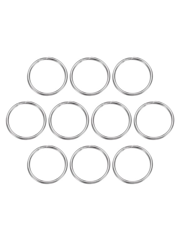 Split Rings, 0.08" Thick 1.26" OD 304 Stainless Steel Open Jump Ring Solid Keychain Loop Buckle for Keychains Car Key Hanging, 10pcs
