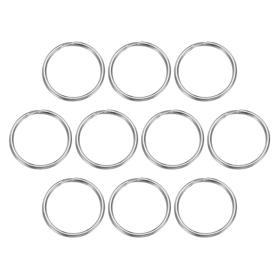Split Rings, 0.08" Thick 1.38" OD 304 Stainless Steel Open Jump Ring Solid Keychain Loop Buckle for Keychains Car Key Hanging, 10pcs