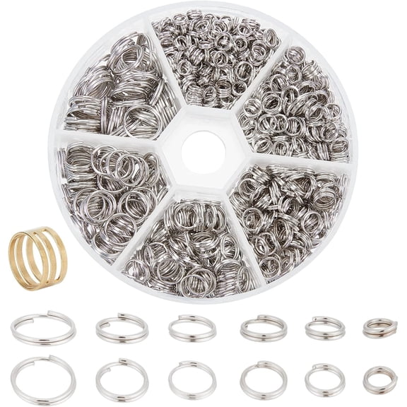 Split Rings Jump Ring 4-10mm Platinum Color 1 Box DIY for Jewelry Making