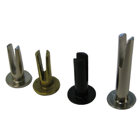 Split Rivet - 9/64" Diameter X 5/8" Length, 5/16" Head Diameter, Steel, Oval Head with A Brass Finish. (Pack of 500).