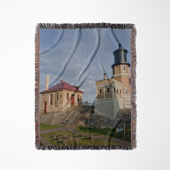 Split Rock Lighthouse - Us24 Pha0154 - Peter Hawkins, Woven Blanket