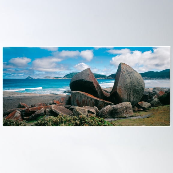 Split Rock, Squeaky Beach, Wilsons Promontory N.P. Poster Wall Art, Modern Wall Decor For Living Room Bedroom, 12x18 UNFRAMED