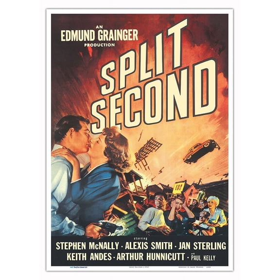 Split Second - Vintage Film Noir Movie Poster c.1953 - Master Art Print 10in x 14in