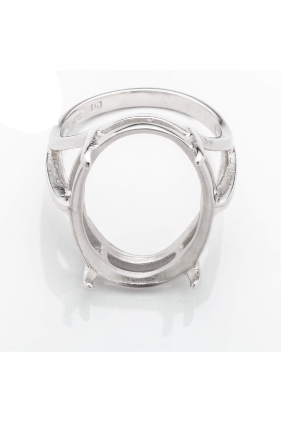Split Shank Ring Setting with Oval Prongs Mounting in Sterling Silver 16x24mm | MTR124 (8)