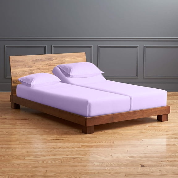 ABORN Egyptian Cotton 400-TC 5-PC Bedsheet 12" Deep Pockets - Split California King, Lilac