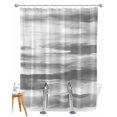 thumbnail image 1 of Split Shower Curtain for Transfer Bench, Gray White Fabric Shower Curtains for Bathroom, Vintage Country Abstract Gradient Mottled Tub Sliding Transfer Bench Waterproof Bath Curtains 72"x84", 1 of 9