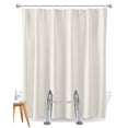 thumbnail image 1 of Split Shower Curtain for Transfer Bench, Pure Apricot Fabric Shower Curtains for Bathroom, Simple Solid Color Tub Sliding Transfer Bench Waterproof Bath Curtains 72"x78", 1 of 9
