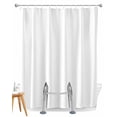 thumbnail image 1 of Split Shower Curtain for Transfer Bench, Pure White Fabric Shower Curtains for Bathroom, Simple Solid Color Tub Sliding Transfer Bench Waterproof Bath Curtains 72"x84", 1 of 9